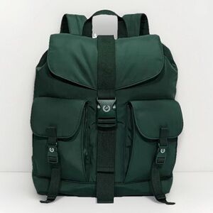 PINK BY VICTORIA SECRETS NYLON CARGO BACKPACK FULL SIZE GYM SCHOOL BAG GREEN